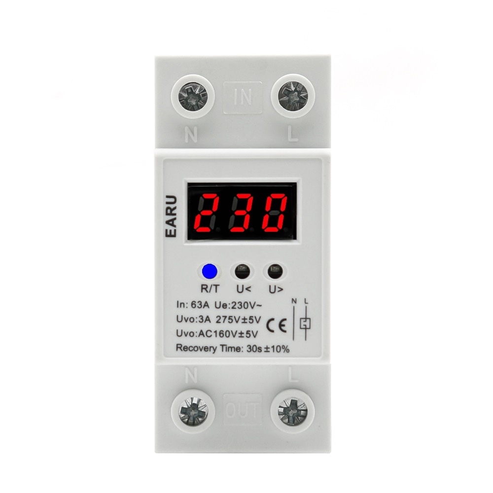 res_e7d8403c1201fd4c9044885525998a59 Releu protectie supratensiune, subtensiune cu anclansare automata, ecran digital LED, EARU 32A