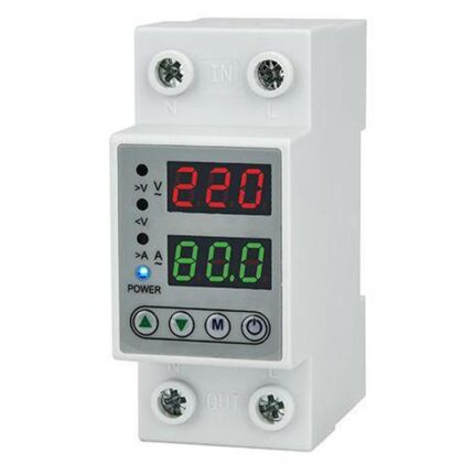 Releu monofazic, Vaxiuja, 1- 40A, ecran dublu digital LED, protectie supratensiune si suprasarcina, digital/reglabil