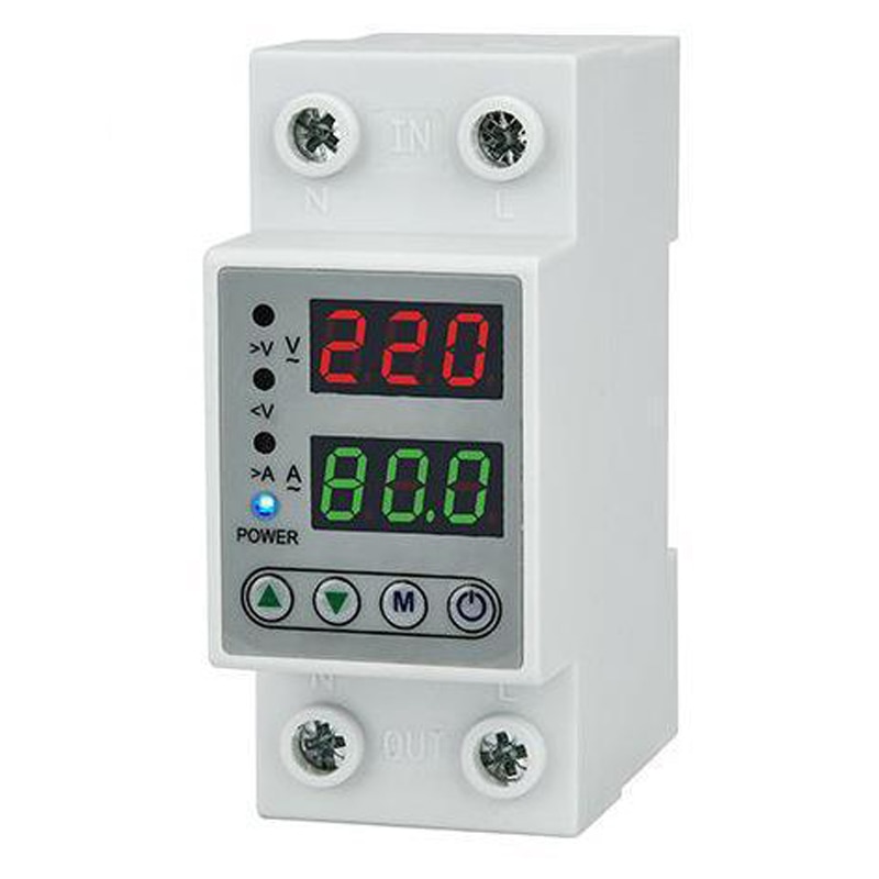 Releu monofazic, Vaxiuja, 1- 40A, ecran dublu digital LED, protectie supratensiune si suprasarcina, digital/reglabil