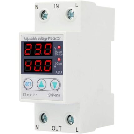 Releu digital monofazat de protectie tensiune, Doerr, Smart, Recuperare automata, 40A, Alb
