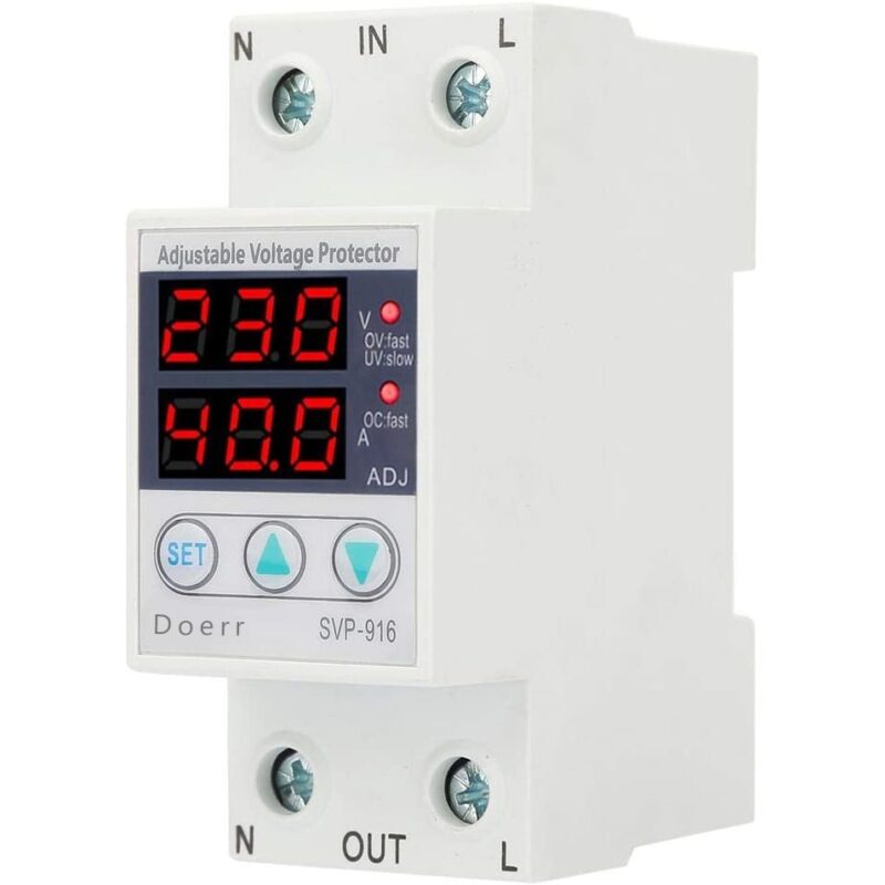 Releu digital monofazat de protectie tensiune, Doerr, Smart, Recuperare automata, 40A, Alb