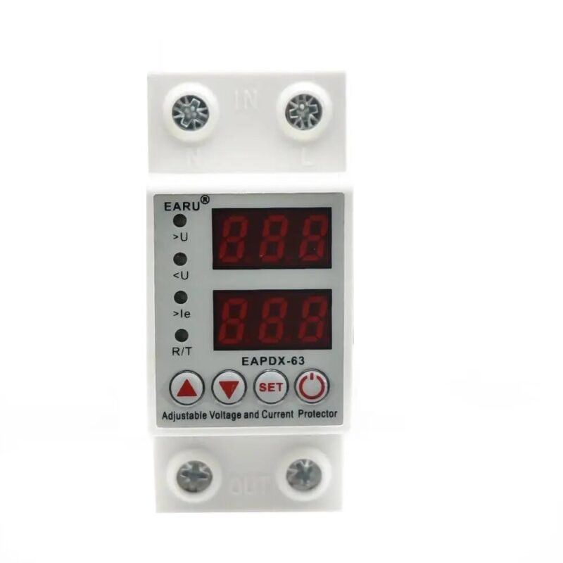 Releu protectie supratensiune, subtensiune, supracurent cu anclansare automata, ecran digital LED, EARU 63A