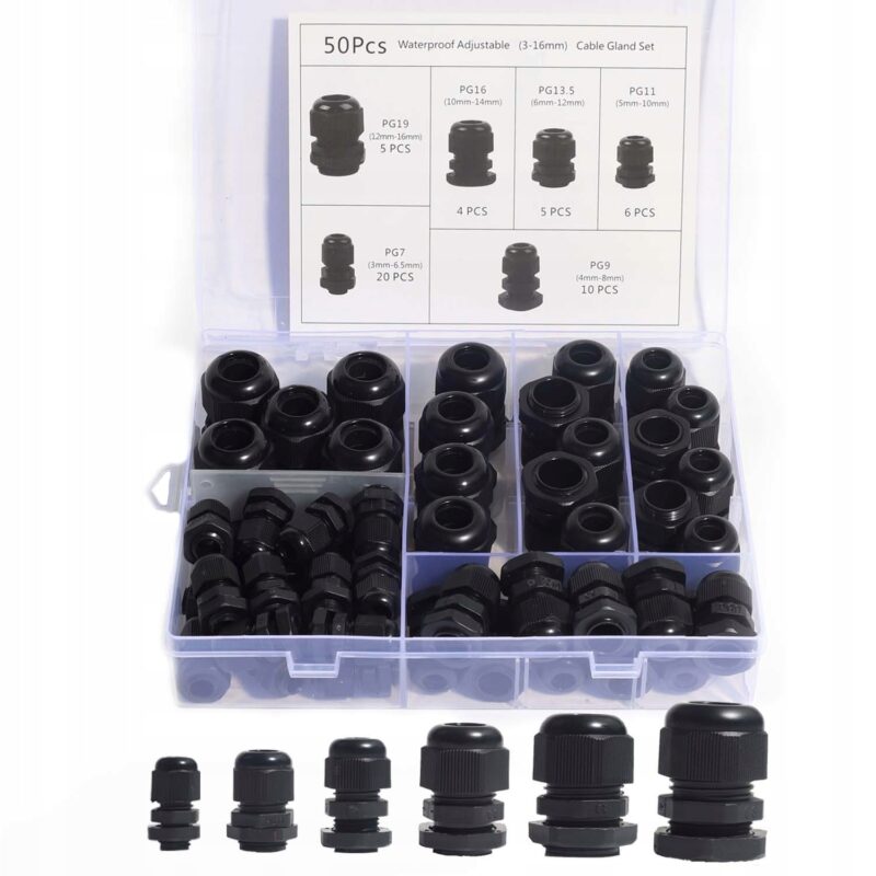 Set de 50buc conectori cablu impermeabili IP68, impermeabili si impermeabili, 0,1-2,5cm