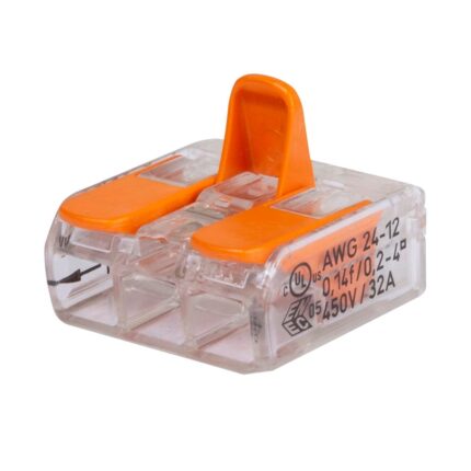 Set 10 Bucati Clema Compacta 3 Poli WAGO, Conductor Rigid sau Semirigid 0.2-4mm, 450 V, 32A