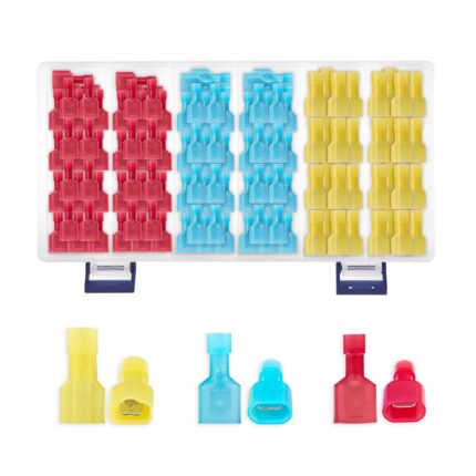Set 160 Bucati Papuci Electrici Profesional Onuvio®, Conectori de Capat Mama-Tata pentru Cabluri Electrice, Invelis Naylon, Terminali din Alama - Ideal pentru Auto, Ambarcatiuni, Proiecte DIY