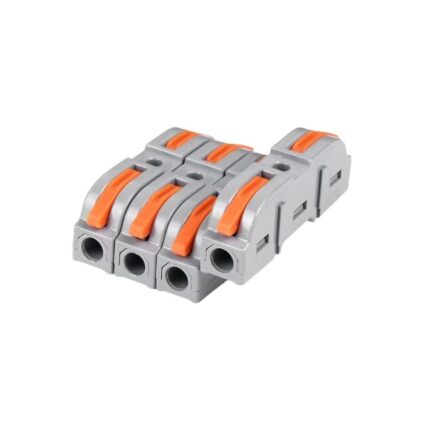 Set 4 bucati Conectori rapizi pentru conductori electrici, Aisdelu®, cu levier, plastic, Portocaliu/Gri