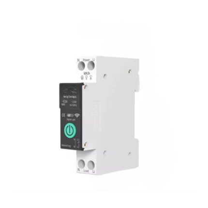 Releu smart wifi monofazic si contor de energie inteligent, 2P/63A, reglabil, fara display, protectie supratensiune si supraconsum, tuya