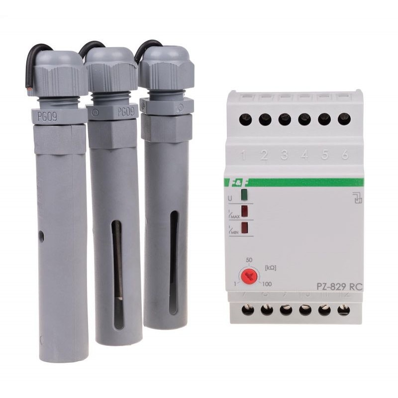 Releu de monitorizare a nivelului de lichid F&F PZ-829 RC, 3 sonde