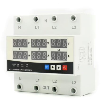 Releu trifazat de protectie supratensiune si suprasarcina 380V reglabil si digital cu recuperare automata 63A