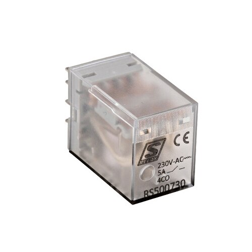 Releu Schrack inserabil 14 pini, 4CC, 5A, 230V c.a., S-Relay RS5, gri transparent