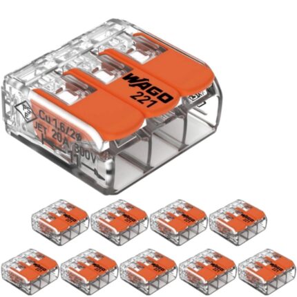 Conector rapid, WAGO, cu actiune rapida, 3 sin, 10 bucati