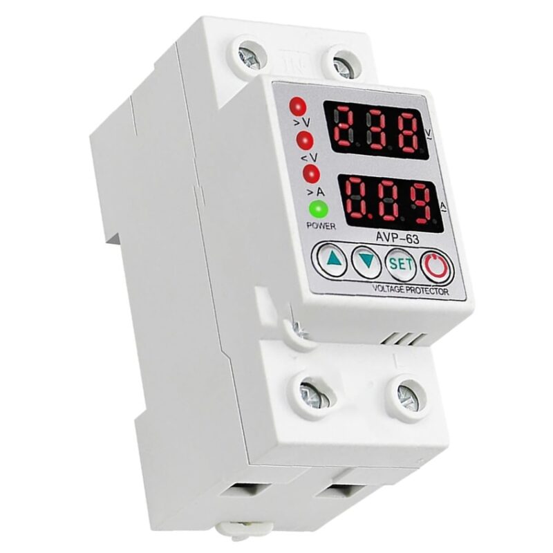 Releu de protectie Chucai, reglabil, 63A, protectie supratensiune si subtensiune, 230V, alb