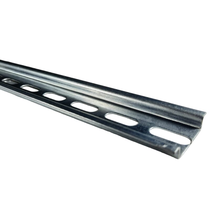 Sina DIN omega pentru sigurante 35mm perforata 250mm otel zincat potrivita pentru 12 module