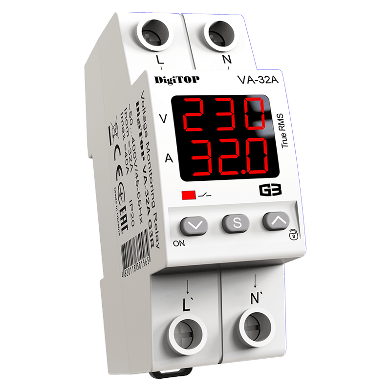 Releu de protectie tensiune monofazat DigiTOP VA-32A G3R