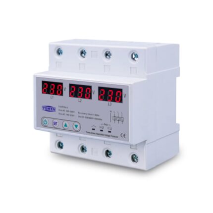 Releu trifazic TOMZN 63A 380 V cu protectie la supratensiune si suprasarcina, recuperare automata, digital/reglabil