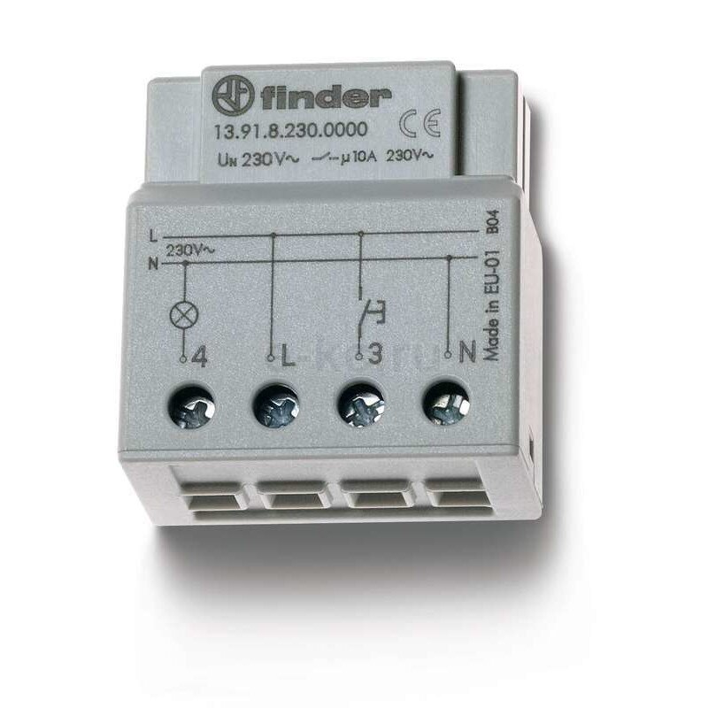 Releu pas cu pas, electronic, montare in doza, 1ND, 10A, Finder 139182300000