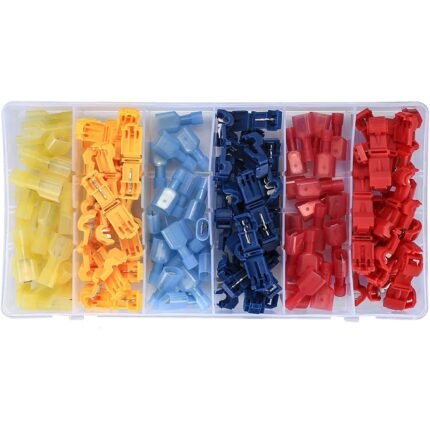 Set 120 bucati Conectori pentru conductori electrici tip T, plastic, multicolor