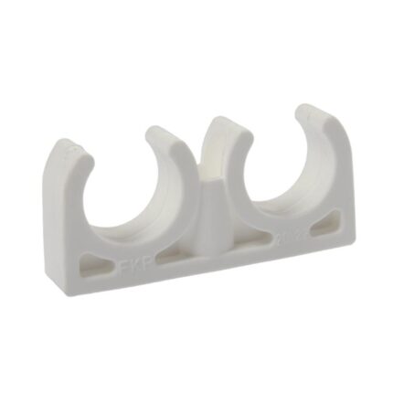 Set 5 Clema fixare dubla pentru teava, copex, tub pvc, 16 mm