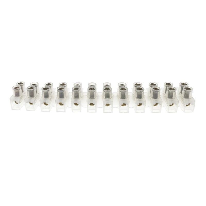 Soclu cu 12 conectori electrici pentru montaj, banda multi-contact, 10A, 108x17x15mm