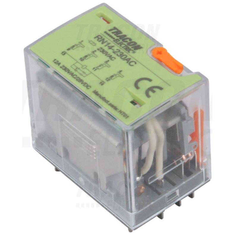 Releu de putere miniatural, Tracon Electric, RN14 230V AC