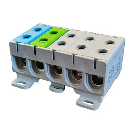 Clema de Legatura 5P cu Fixare pe Sina DIN, pentru Conductor 2.5-50mm², Max. 1000VAC/1500VDC, 160A