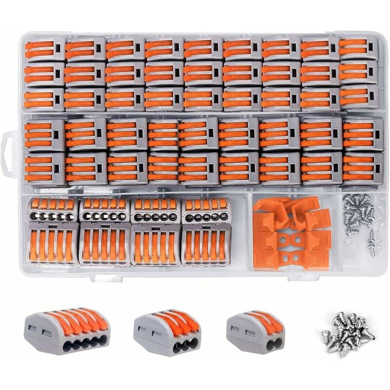Set Conectori Rapizi Tovbmup, 120 piese, 2/3/5 intrari, 0.08-2.5mm, 19.8x13.4x3.8cm