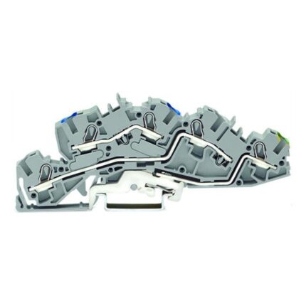 Clema sina Wago Three-Line, N/L/PE, 6 mm², gri