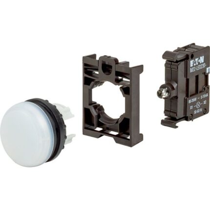 Indicator luminos, alb, pentru tablou electric, 230V AC, set complet, M22-L-W-LED230