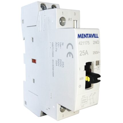 Contactor modular 2P, 25A, 2NO, 230V, blocabil, Mentavill