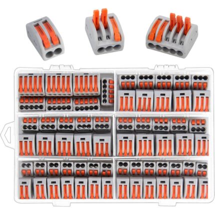 Set conectori electrici Tovbmup, 2/3/5 porturi, material ignifug, 250V/32A, multicolor, 100 buc