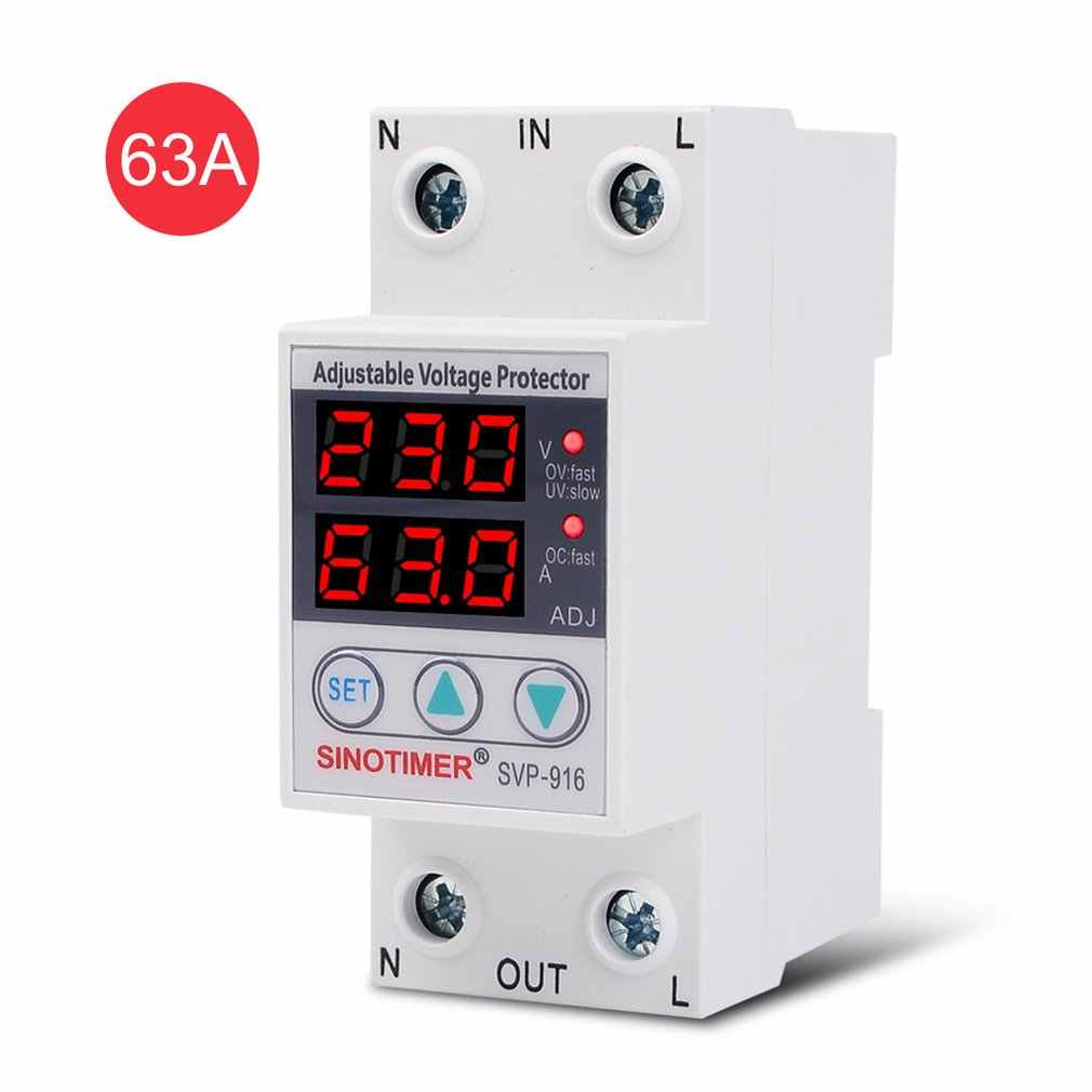 res_f346c07699e4014e5846a9aca4d7cf0d Releu digital de protectie tensiune, Sinotimer, reglabil intr 1- 63A,, ecran digital LED, SVP-916-63A