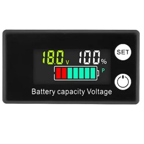 Voltmetru de panou cu afisaj procent baterie, Litiu, LifePo4, AMG, Gel, Plumb-acid, 8V-100VDC