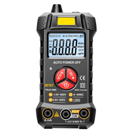 Multimetru Digital pentru Masurarea Tensiunii DC si AC, Hggzeg, Voltmetru si Ohmmetru, Temperatura, Continuitate, Capacitate, Dioda, Rezistenta, Test Frecventa, NCV, Detectie automata, Afisaj LCD, Alarma supraincarcare, ABS, Negru