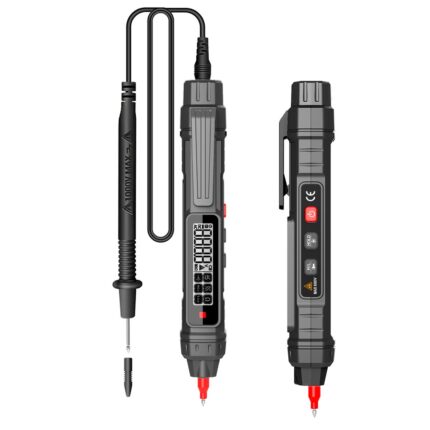 Multimetru digital tip stilou, Hggzeg, Detectare NCV, 0.8-600V, Lanterna LED, Inductie a campului electric, Tester de diode, Test Continuitate, Test baterie, Display Digital, ABS de inalta fiabilitate, 18.5x2.6cm, Negru