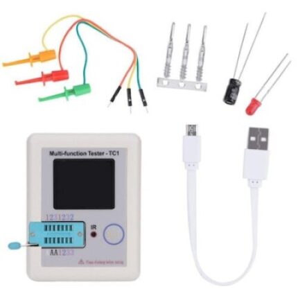 Tester multifunctional, QttvbTna TC-1, masurare tranzistori/capacitati, decodare IR, 90x70x27mm, alb