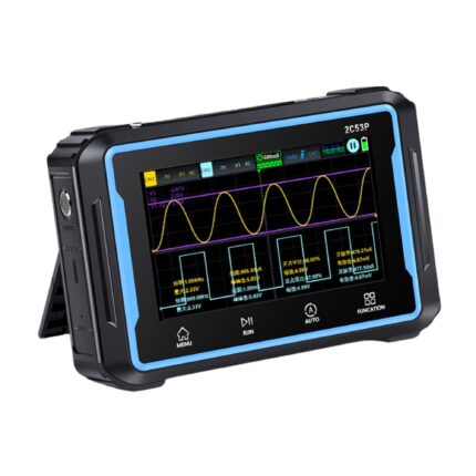 Osciloscop digital portabil cu multimetru si generator de semnal DDS 3 in1, TAITAVA 2C53P, Reincarcabil, Baterie Li-Ion 4000mAh, Type-C, 50 MHz, 19999, 250 MS/s, 19.6K LUTS, Ecran Tactil 4, 3 Inch, Arhitectura hardware ADC+MCU+FPGA, Model 2023, Albastru