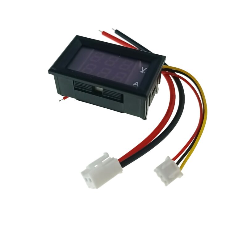 Voltmetru si ampermetru, capacitate masura DC 0 - 100V si 0 - 10A, afisaj digital, cu fire de conectare, negru