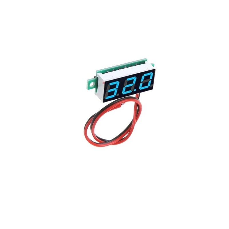 Voltmetru de panou albastru 0.28" cu 2 fire OKY4094-Blue