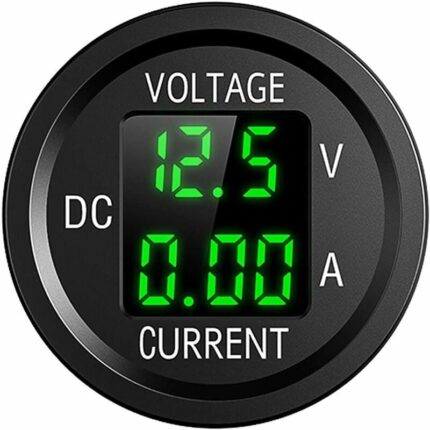 Voltmetru digital LED pentru motociclete, QttvbTna, detectare curent/tensiune, 6V-48V, verde