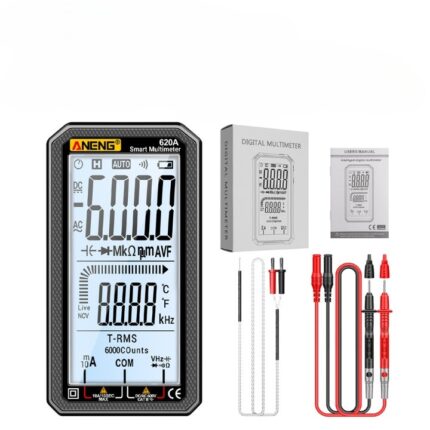 Multimetru Digital BLEKSY, Detectie Automata, Avertizare, Curent DC/AC, Voltaj, Capacitate, Rezistenta, NCV, Ecran LCD 12,11 cm, Negru