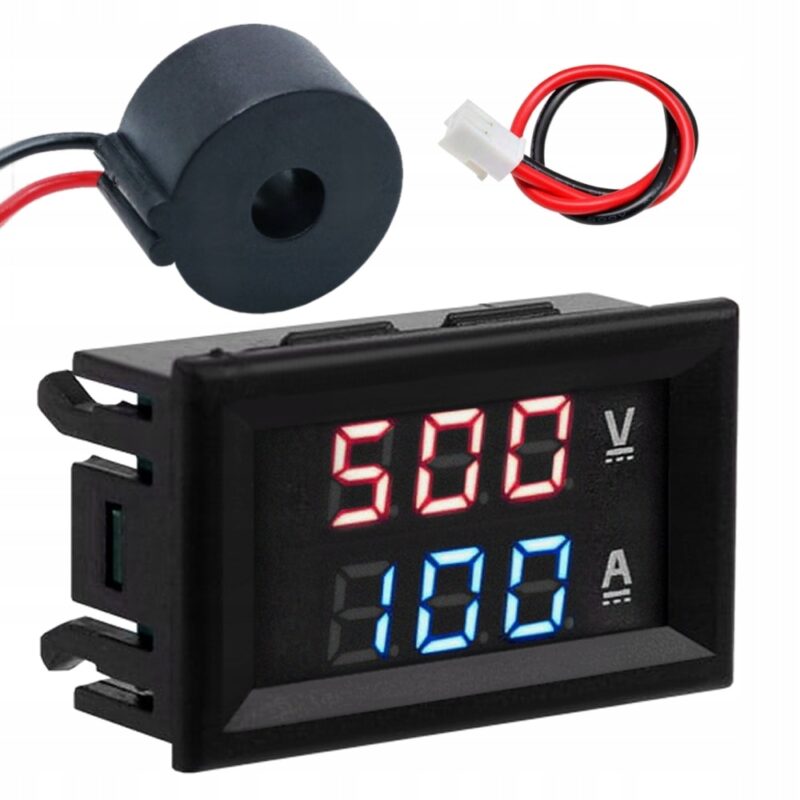 Ampermetru si Voltmetru, Benetech, 100 A, 50-500 V, 48 x 29 mm, Negru