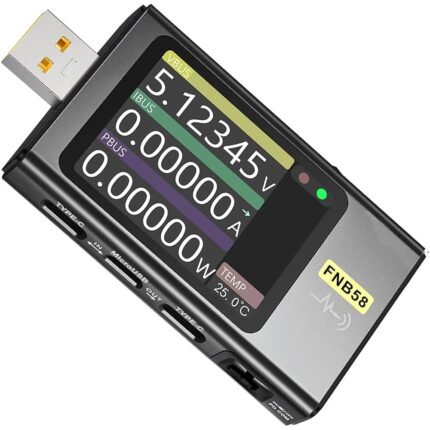 Tester USB Type-C FNIRSI FNB58, masoara curentul si tensiunea, detecteaza protocolul de incarcare pe USB, capacitatea de incarcare, precis, compact (fara bluetooth)
