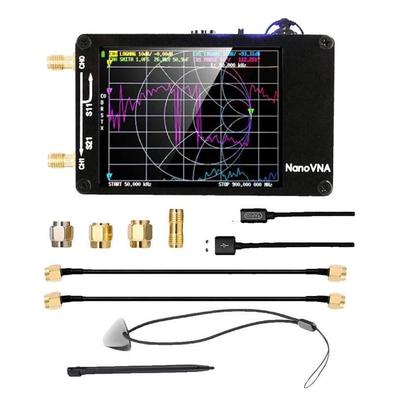 Analizor de retea vectorial, ecran tactil 2.8 inch, frecventa 50KHz-1.5GHz, negru, 54x85.5x11mm
