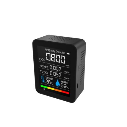 Detector portabil de calitate a aerului, 89x70x35 mm, Negru