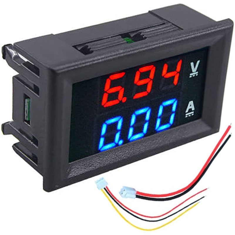 Voltmetru si ampermetru, capacitate de masurare a curentului DC 0 - 100V si 0 - 10A, afisaj digital, cu cabluri de conectare