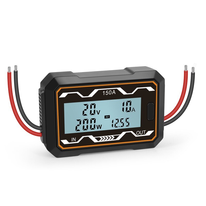 Voltmetru, Wattmetru si ampermetru, multifunctional, multimetru digital, 4.8 - 60 V, 150 A, model ND11, culoare negru