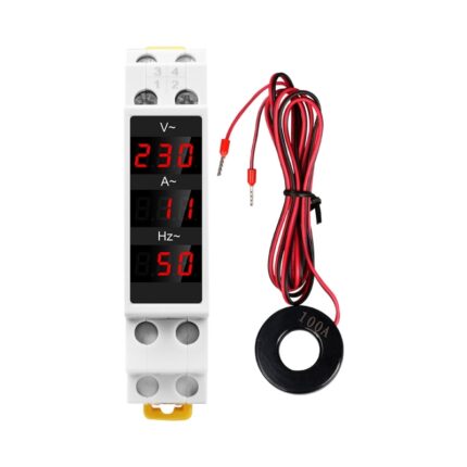 Voltmetru, Sinotimer, model SDM011VAHZ, 3 parametri masurati, 80-500V AC, dimensiuni 80x18x66 mm