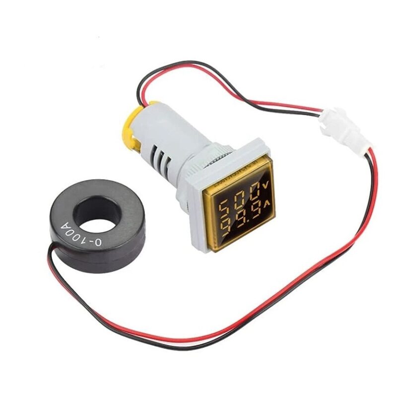 Voltmetru si Ampemetru Digital MRG MAD22, Patrat, Indicator LCD, AC 50-500V, 0-100A