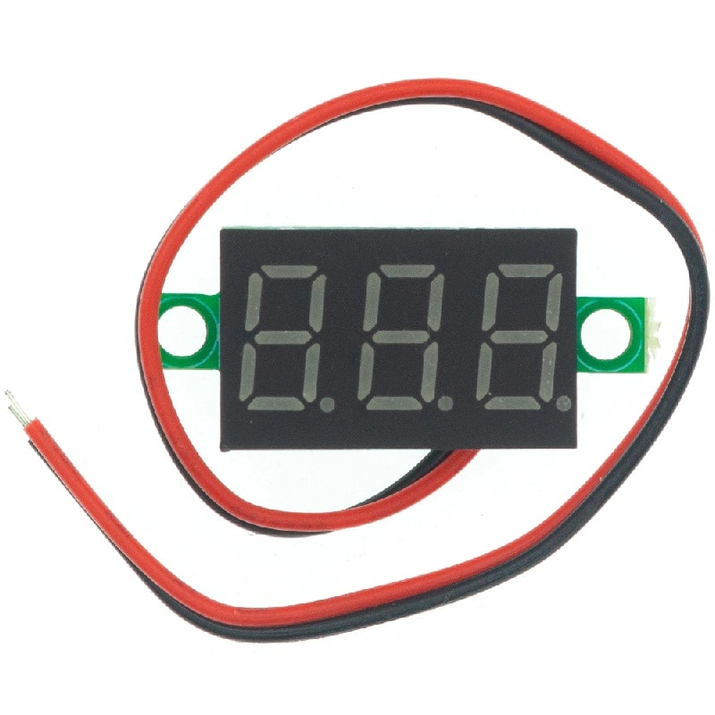 Voltmetru Digital cu 2 fire, Verde, 0.36"