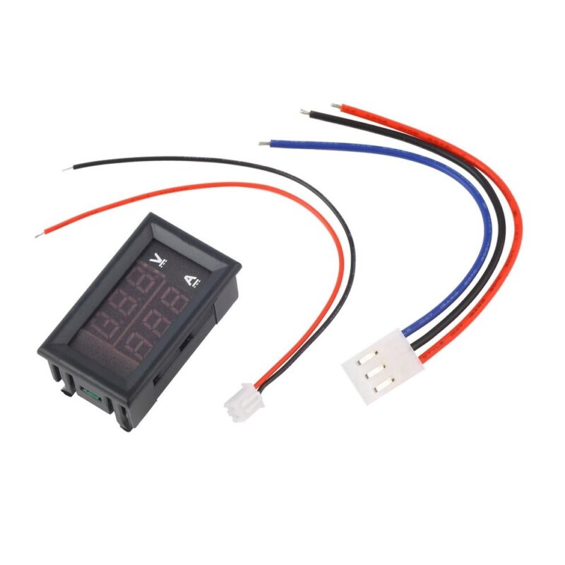 Voltmetru si Ampermetru digital 100 V 10 A albastru - verde